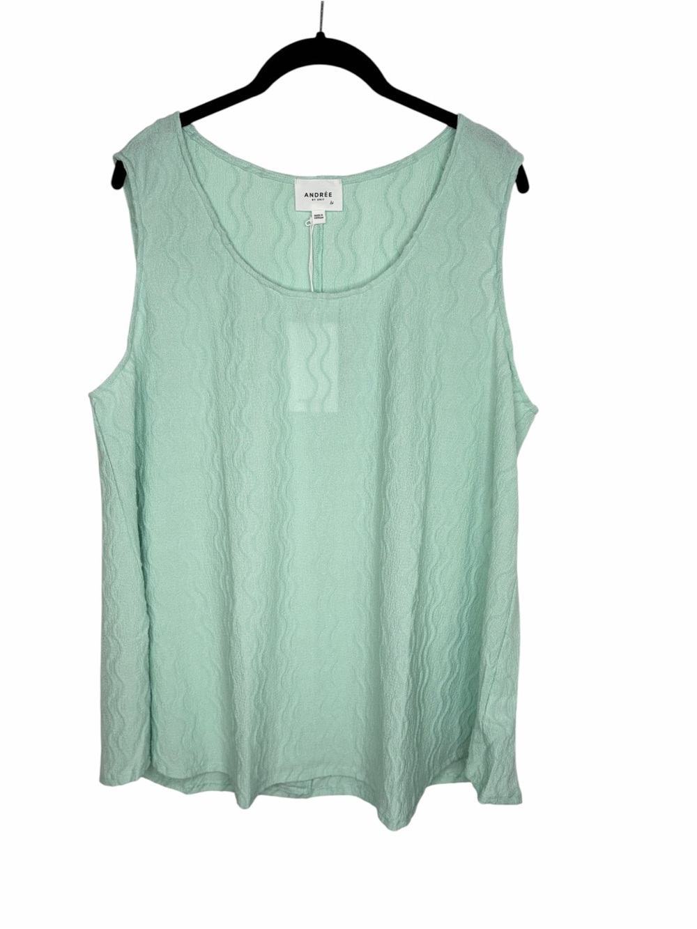 Andree By Unit Womens 1X Mint Green Textured Stretch Sleeveless Tank Top NWT